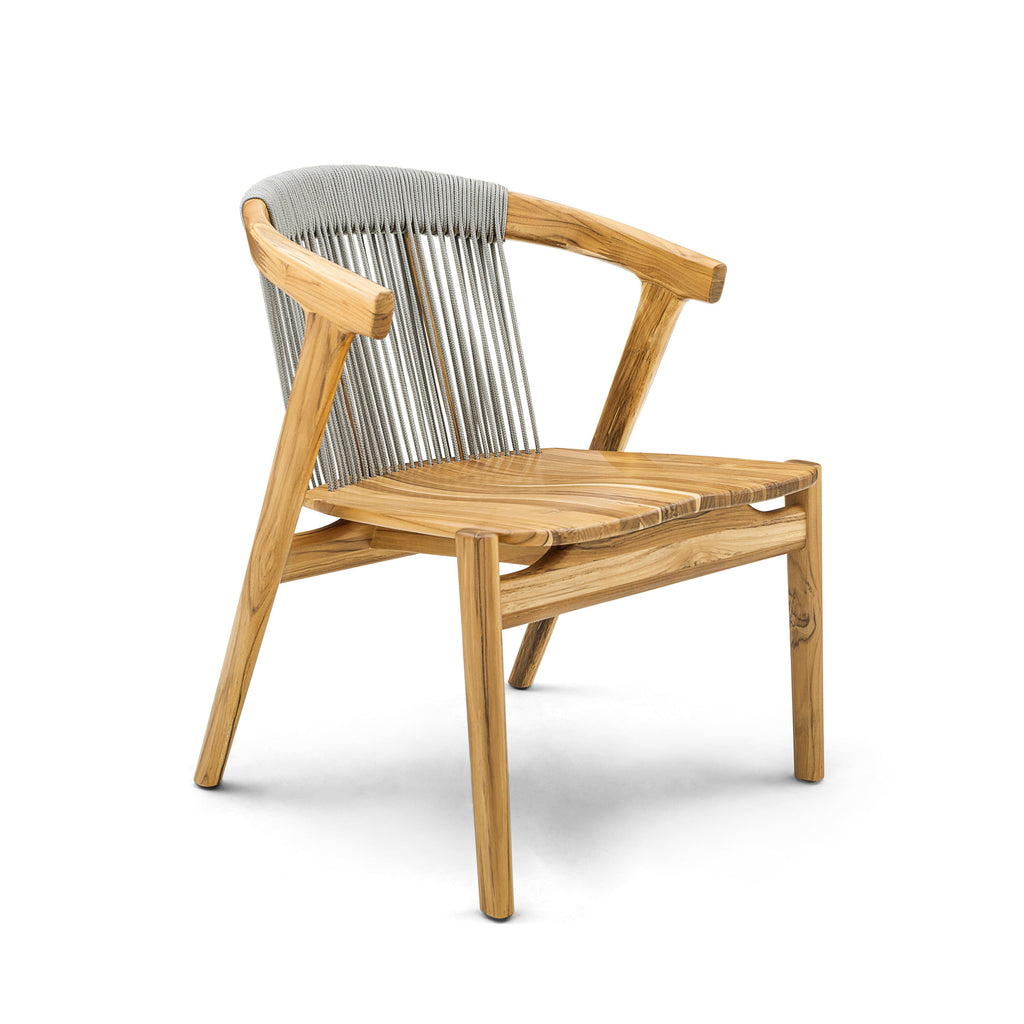 Vine Chair in Teak with Silver-Vine Roping, Uultis Varanda Sense Outdoors