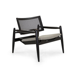 Soho Curved Cane-Back Chair in Black