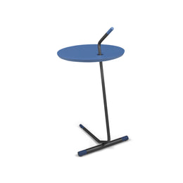 Like Side Table Featuring a Wood Top in Blue Finish & Metal Base