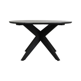 Alameda 53" Outdoor Round Dining Table Black