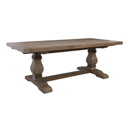 Caleb 114" Ext Dining Table Distressed Brown