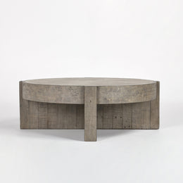 Sonoma 52" Round Coffee Table Distressed Grey