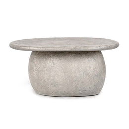 Britney 42" Outdoor Round Coffee Table Light Gray