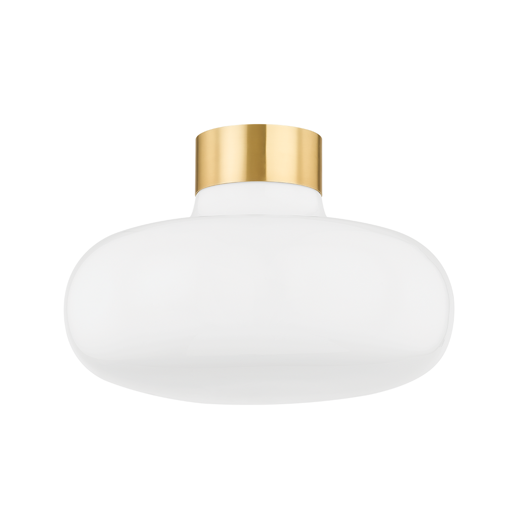 Eliana 1 Light Flush Mount - Aged Brass