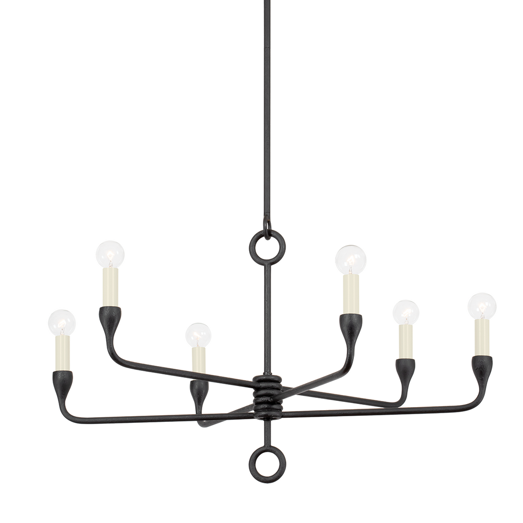 Orson 6 Light Chandelier - Black Iron