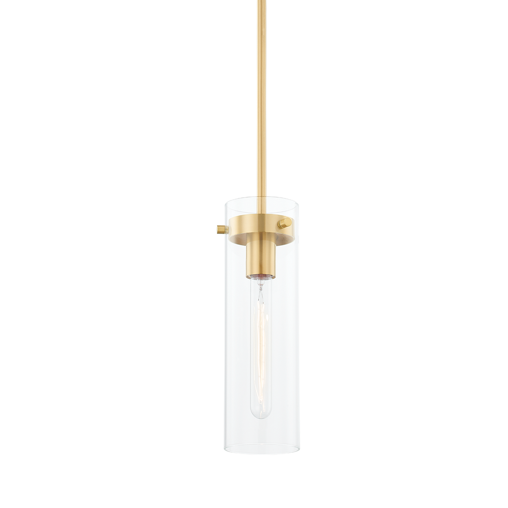 Haisley 1 Light Pendant - Aged Brass 13"