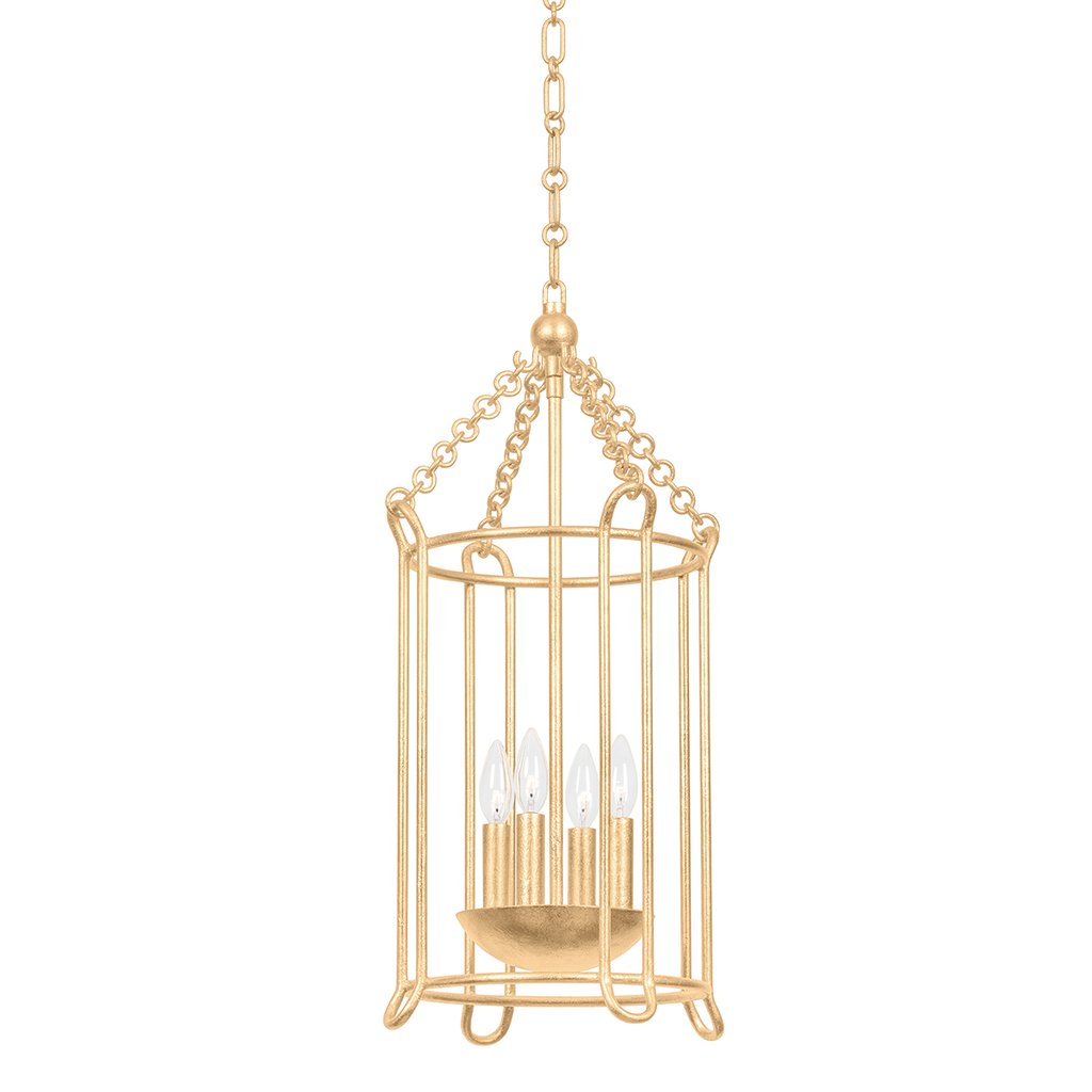 Lassen 4 Light Lantern - Vintage Gold Leaf