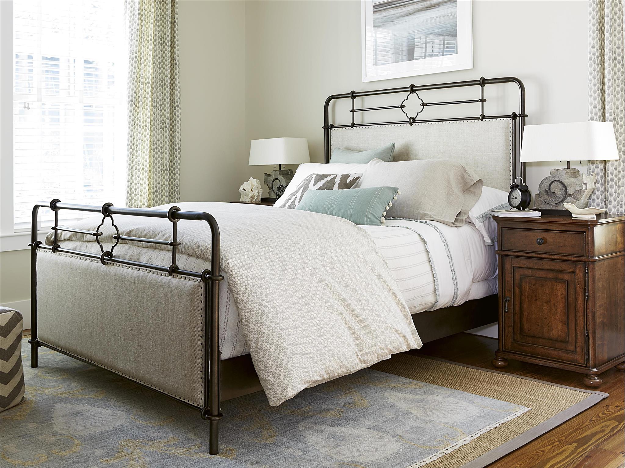 Upholstered Metal Queen Bed