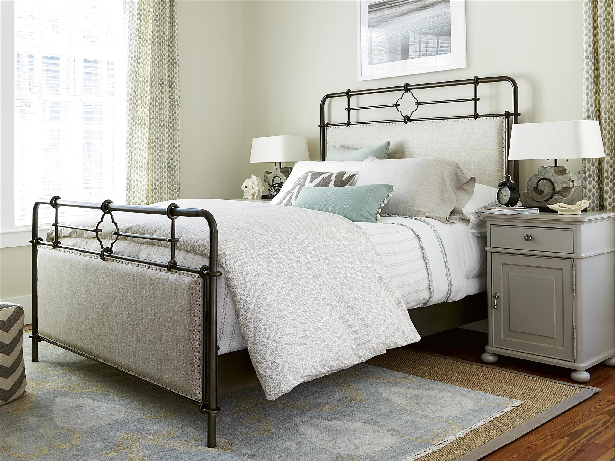 Upholstered Metal King Bed