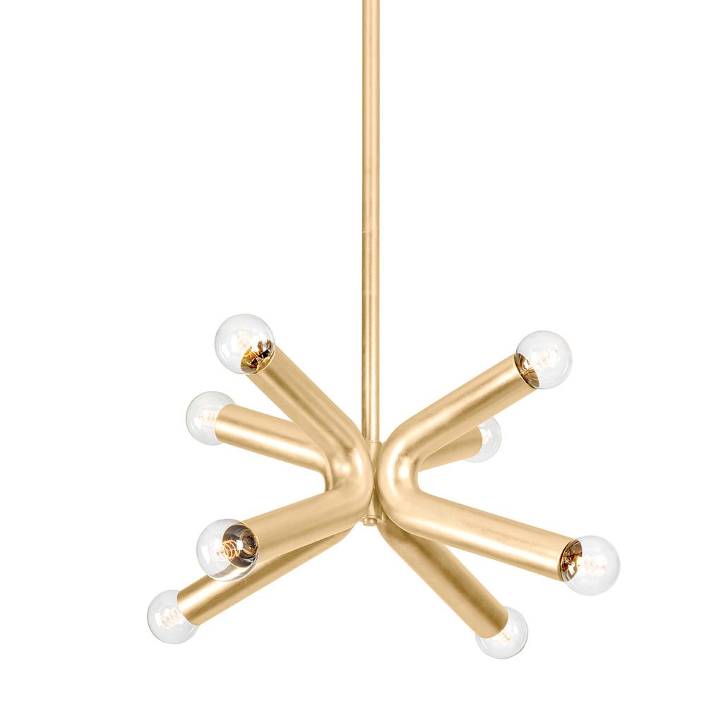 Dash 8 Light Chandelier - Vintage Gold Leaf