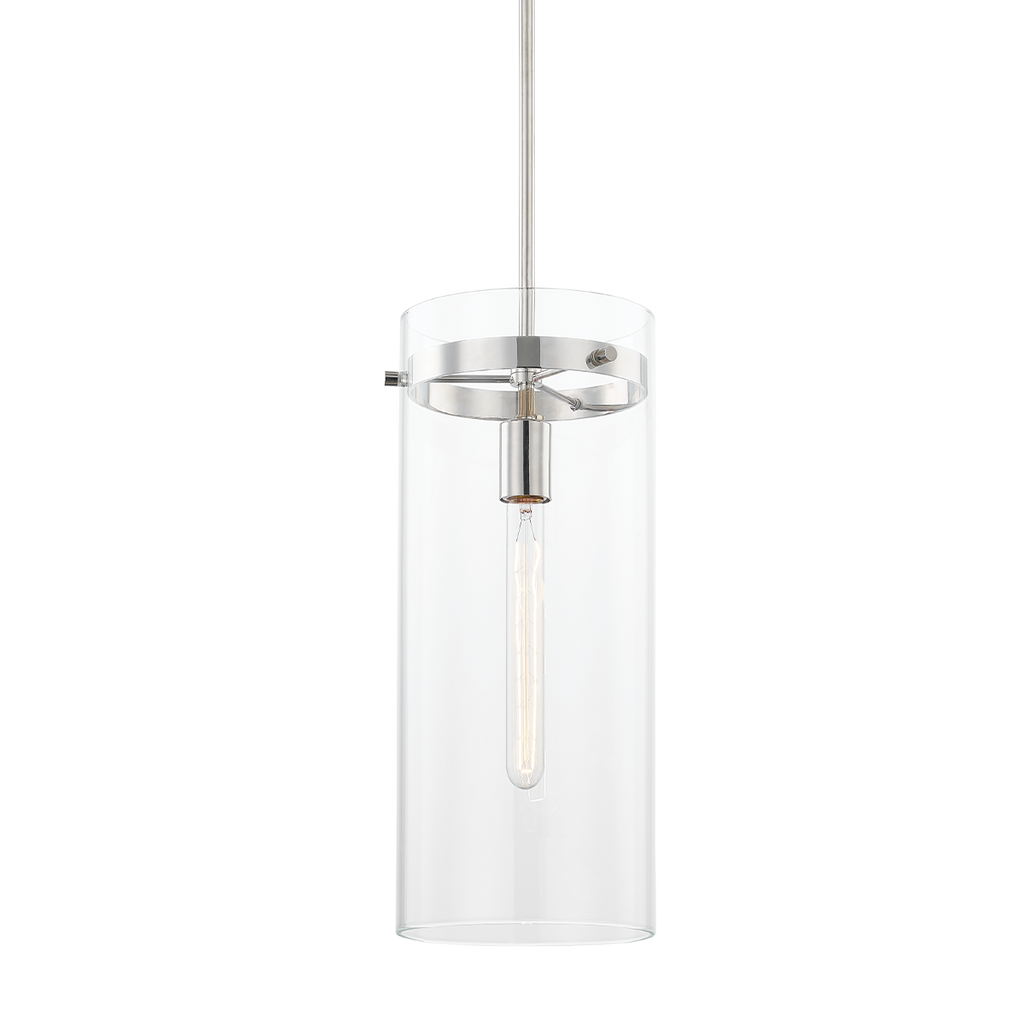 Haisley 1 Light Pendant - Polished Nickel 18"