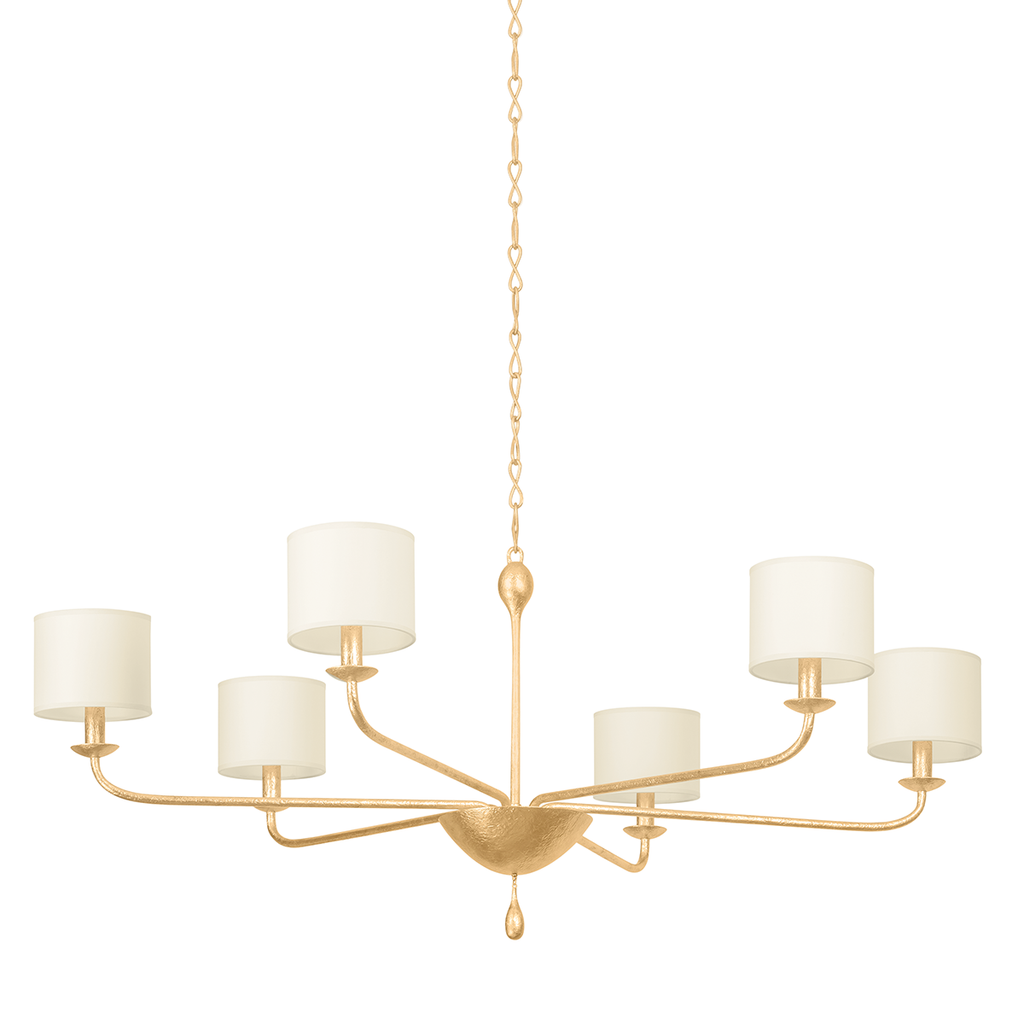 Osmond 6 Light Chandelier - Vintage Gold Leaf