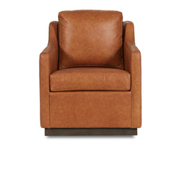 Amador Accent Chair - Swivel Oste River Leather, Coin