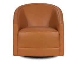 Aguilar Accent Chair - Swivel Landscape Leather, Coin