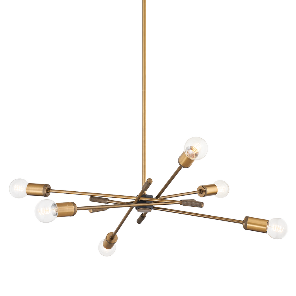 Chino 6 Light Chandelier - Patina Brass