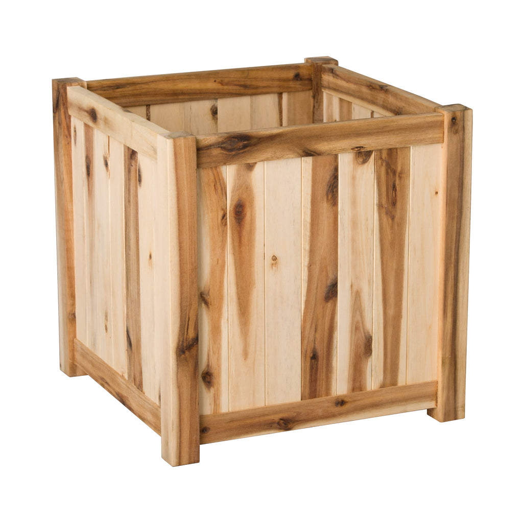 Sq Wood Planter Large, Natural 18x18"H