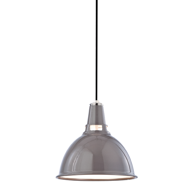 Lydney Pendant 10" - Grey Polished Nickel