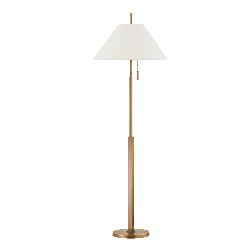 Clic 1 Light Floor Lamp - Patina Brass