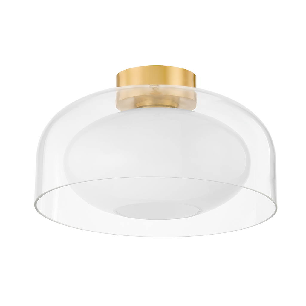 Giovanna 1 Light Flush Mount - Aged Brass