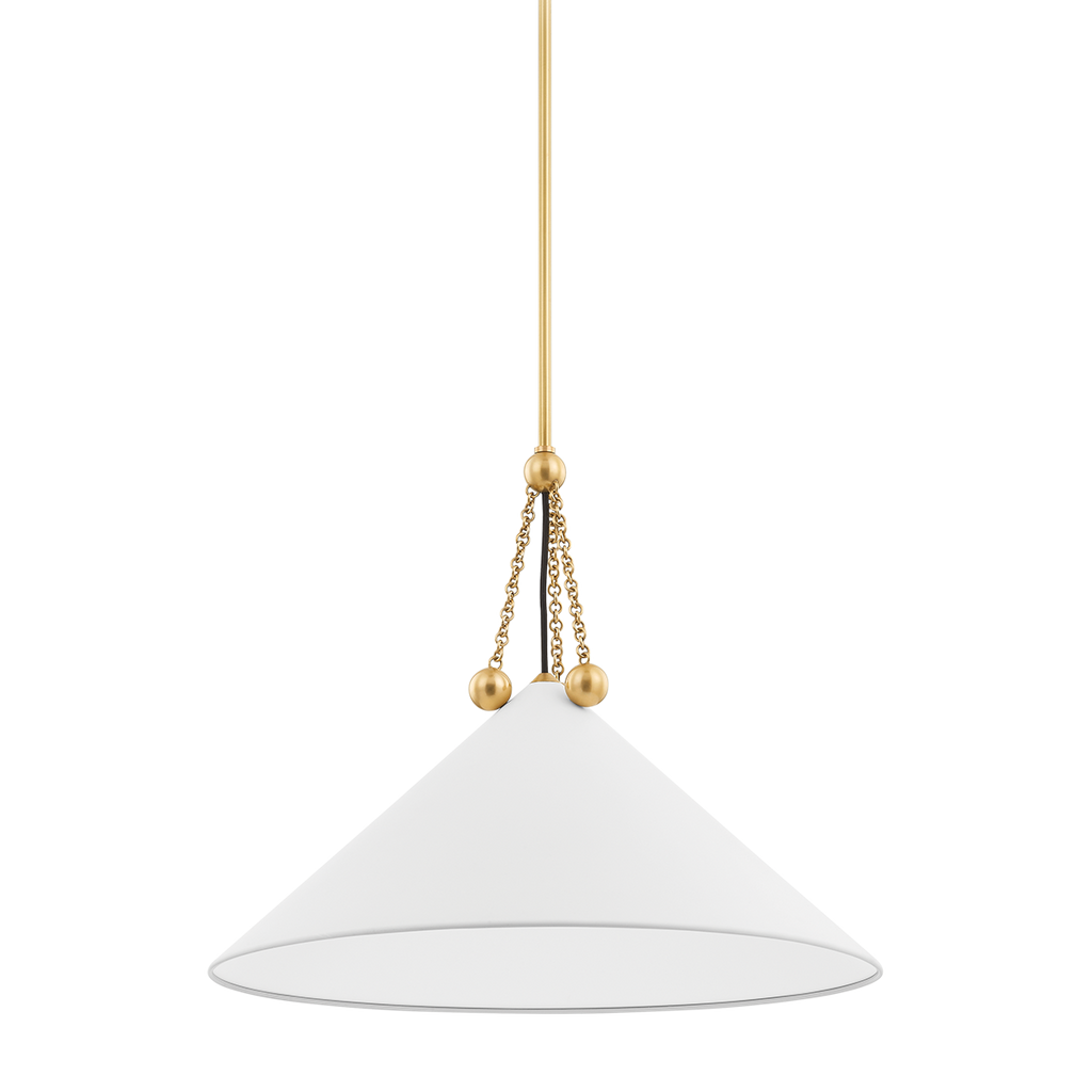 Kalea 1 Light Pendant - Aged Brass 20.25" - Soft White