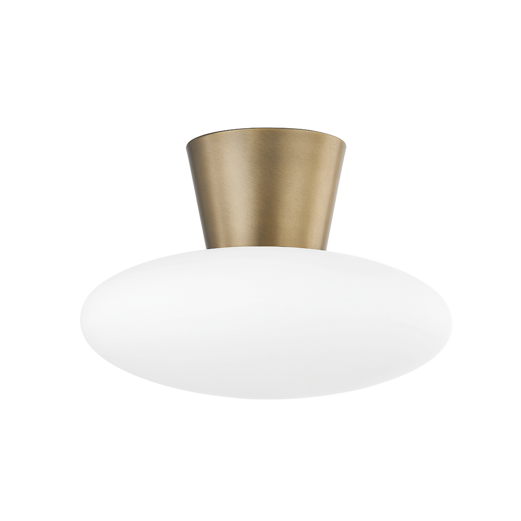 Brody 1 Light Flush Mount - Patina Brass