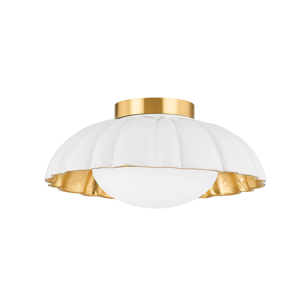 Penelope 1 Light Flush Mount - Aged Brass