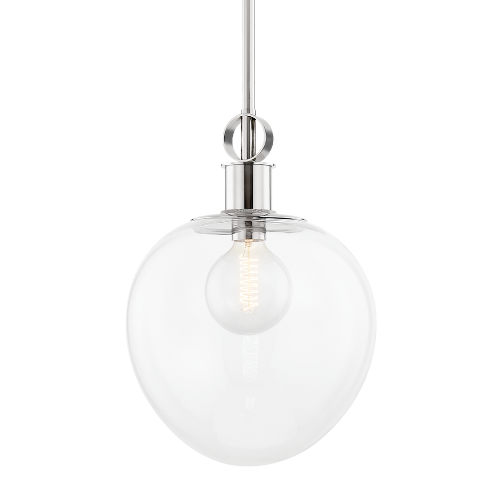 Anna 1 Light Pendant - Polished Nickel 19.75"