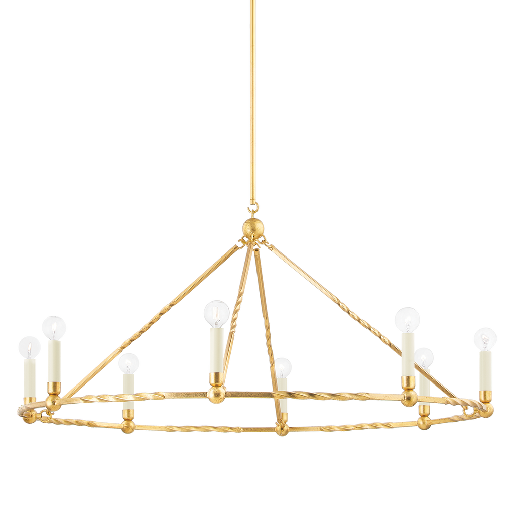 Josephine 8 Light Chandelier - Vintage Gold Leaf