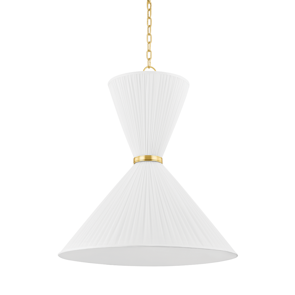 Enid 2 Light Pendant - Aged Brass 35"