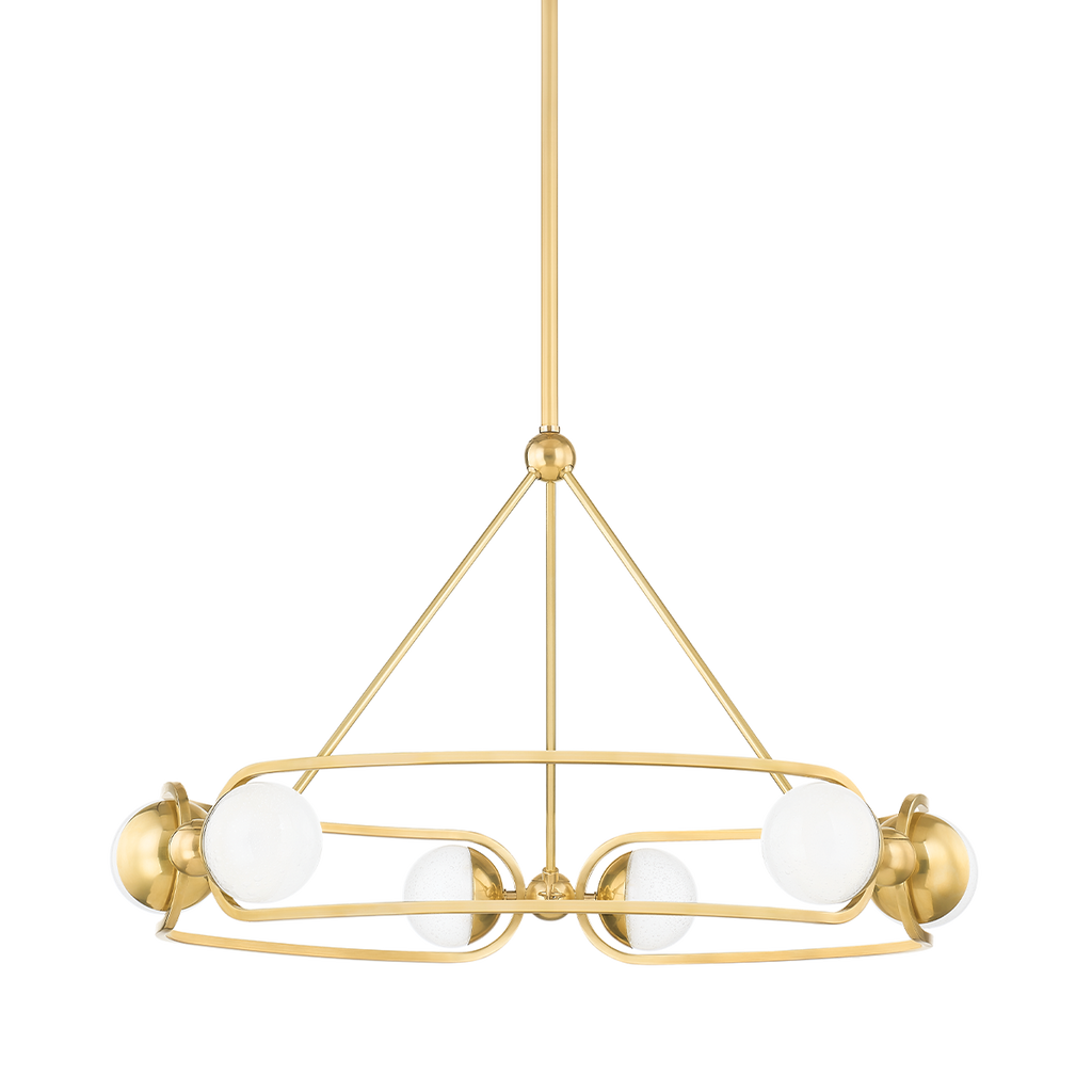 Hartford 6 Light Chandelier - Aged Brass