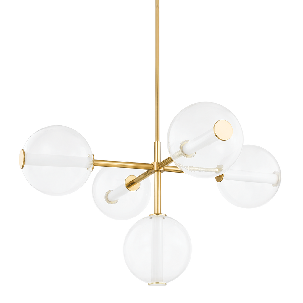 Richford 5 Light Chandelier - Aged Brass