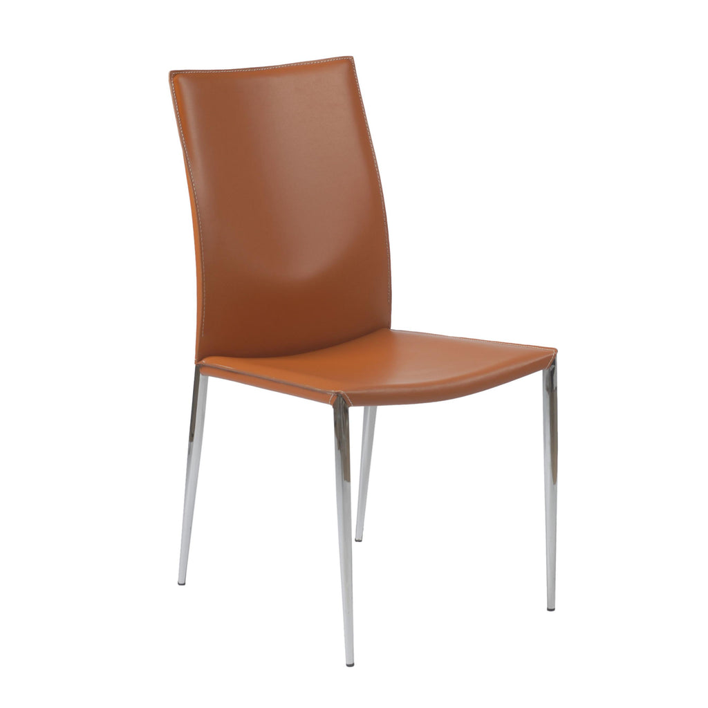 Max Side Chair - Cognac,Chrome,Set of 2