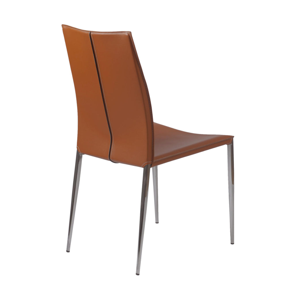 Max Side Chair - Cognac,Chrome,Set of 2