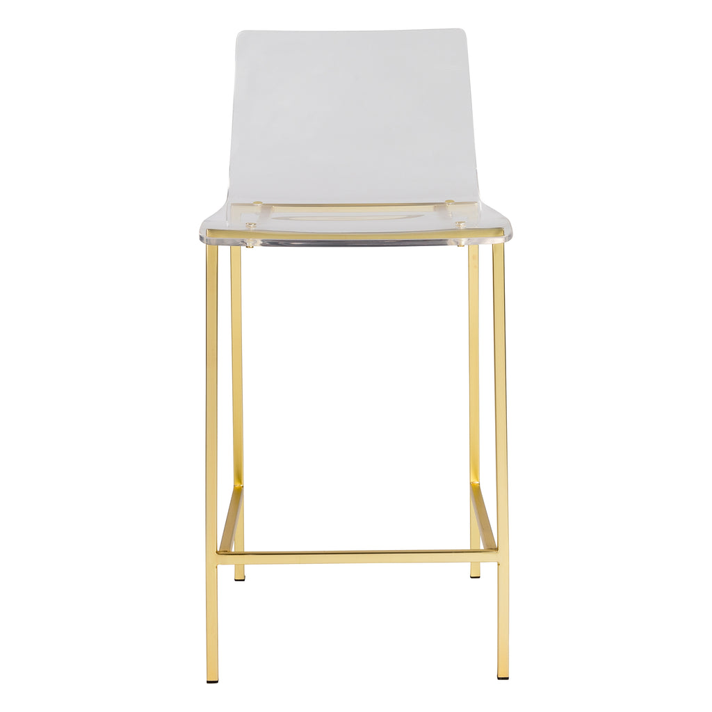 Chloe-C Counter Stool - Clear,Brushed Gold,Set of 2