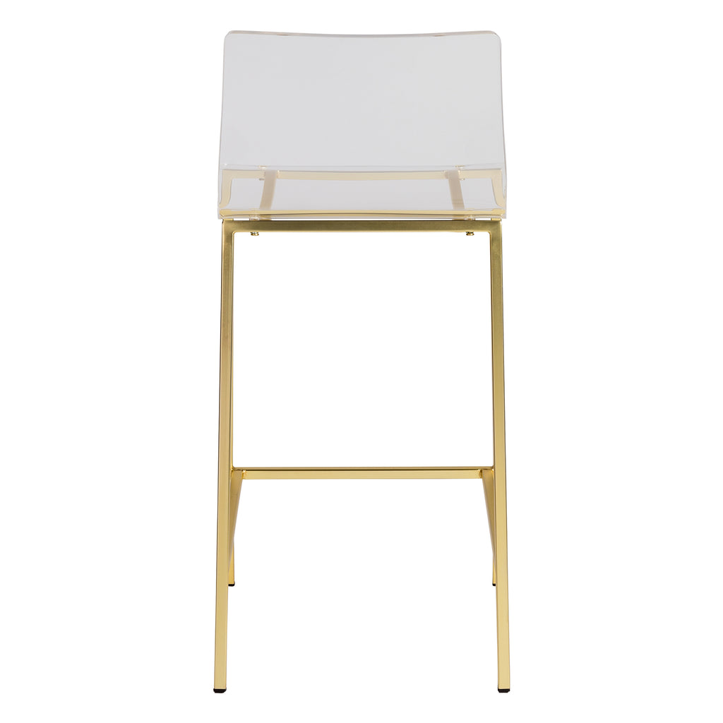 Chloe-C Counter Stool - Clear,Brushed Gold,Set of 2