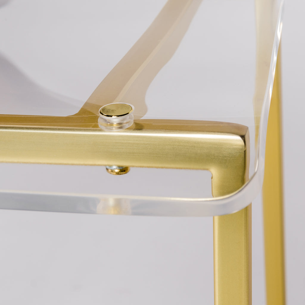 Chloe-C Counter Stool - Clear,Brushed Gold,Set of 2