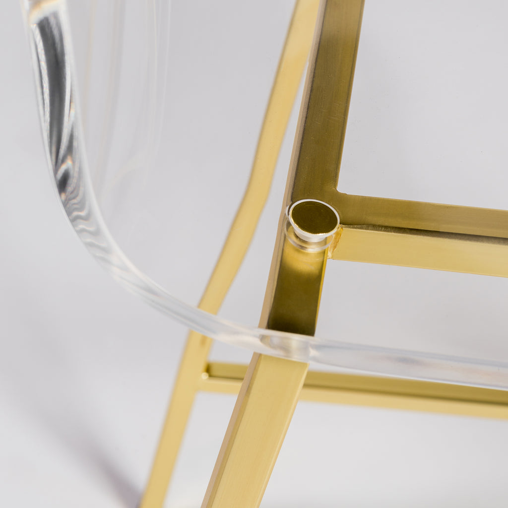 Chloe-C Counter Stool - Clear,Brushed Gold,Set of 2