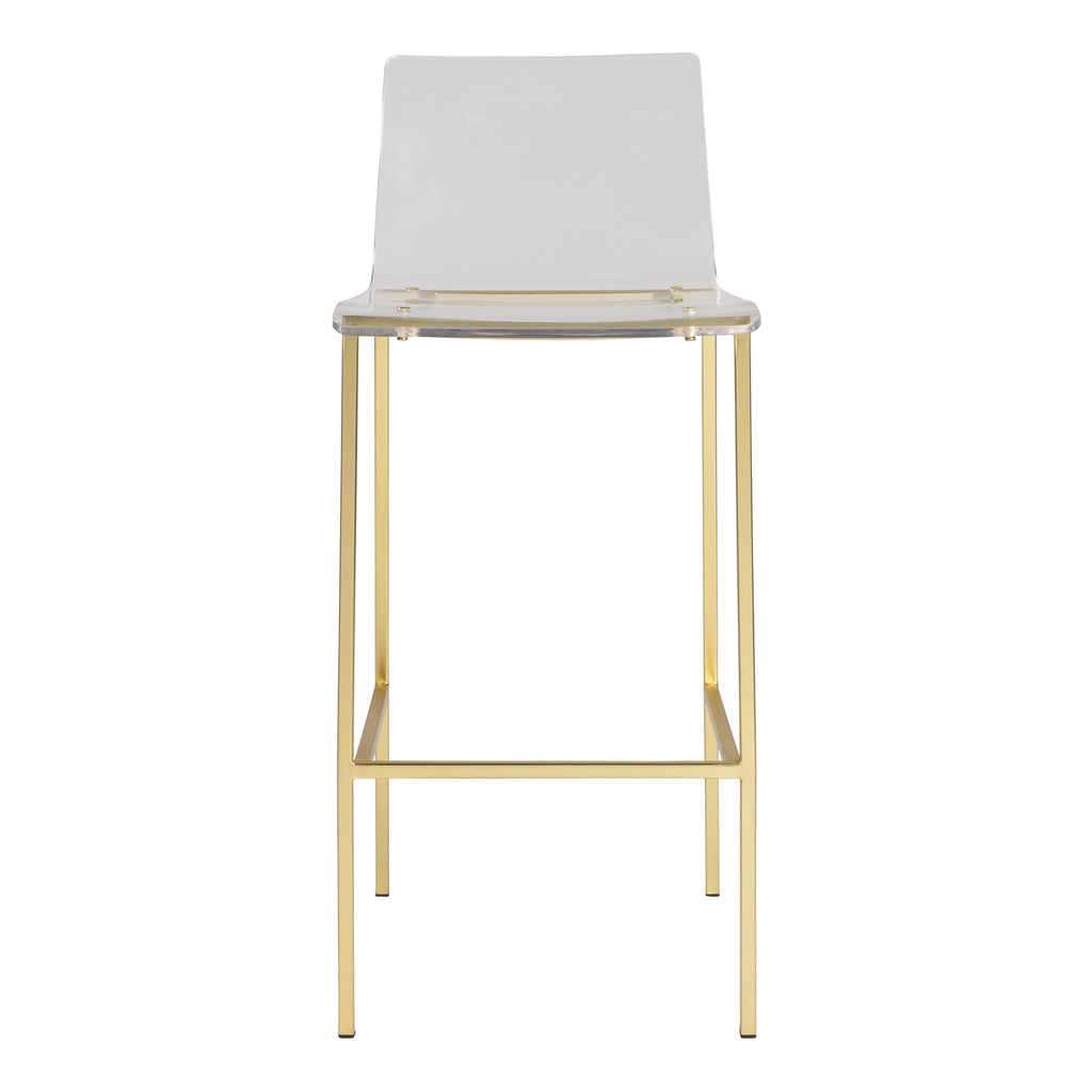 Chloe-B Bar Stool - Clear,Brushed Gold,Set of 2