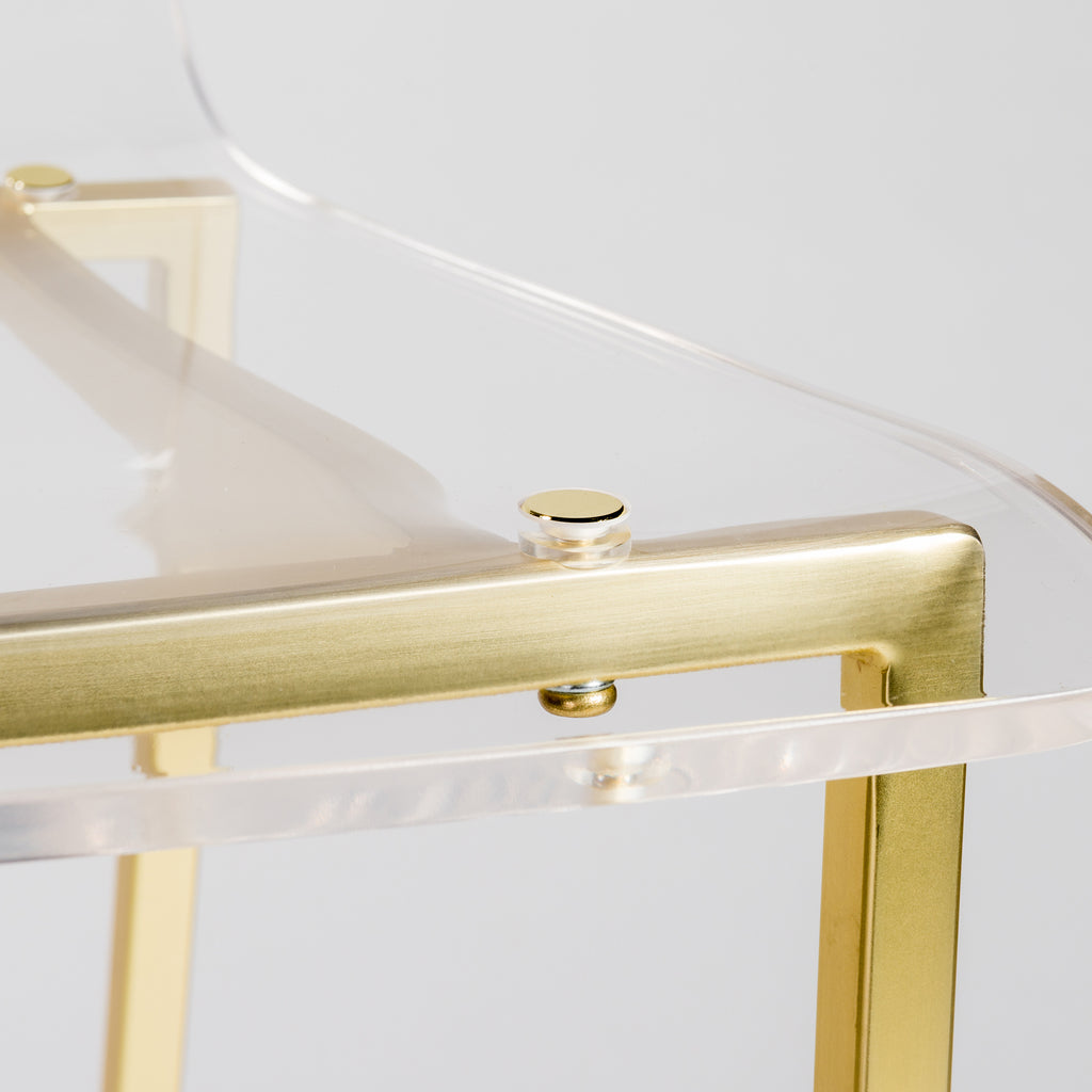 Chloe-B Bar Stool - Clear,Brushed Gold,Set of 2