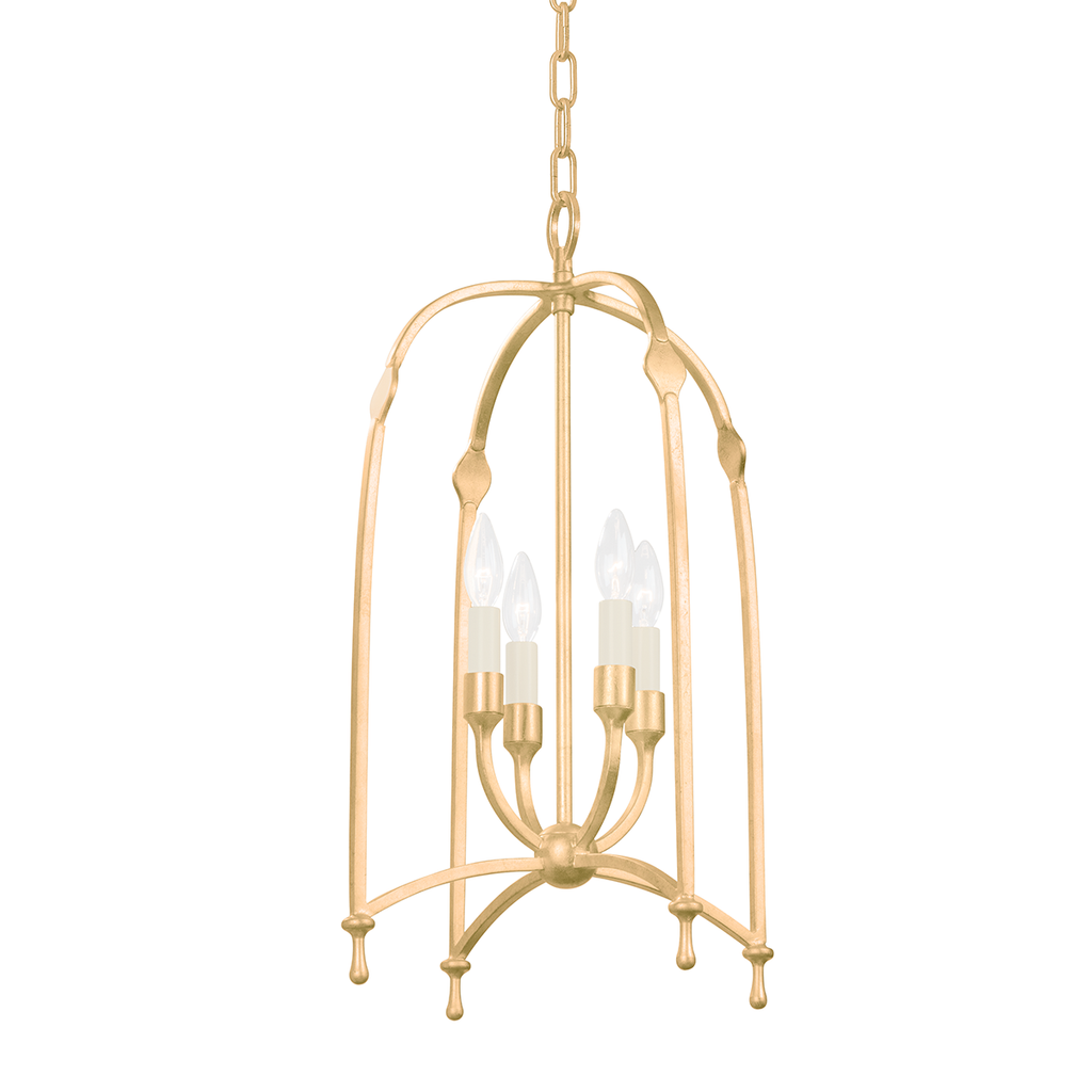 Rhett 4 Light Lantern - Vintage Gold Leaf 26.5"