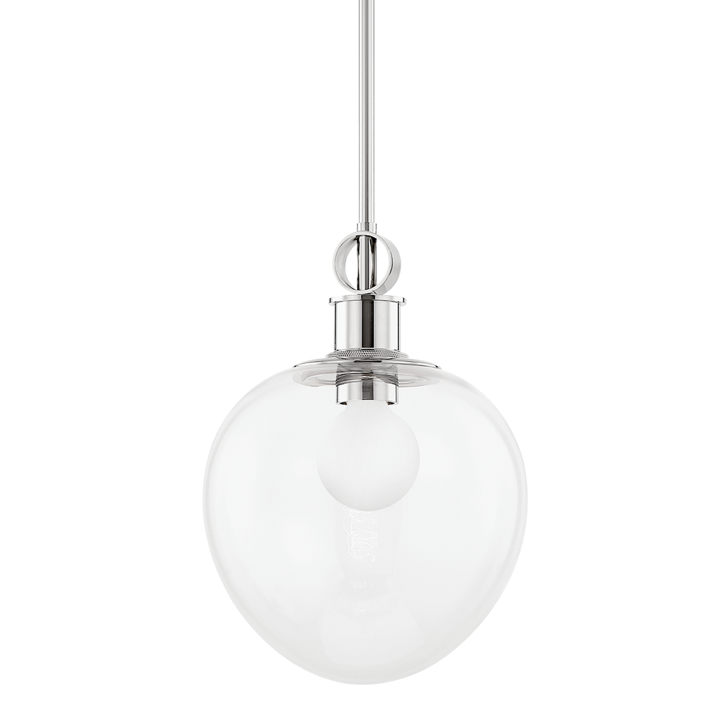 Anna 1 Light Pendant - Polished Nickel 14"