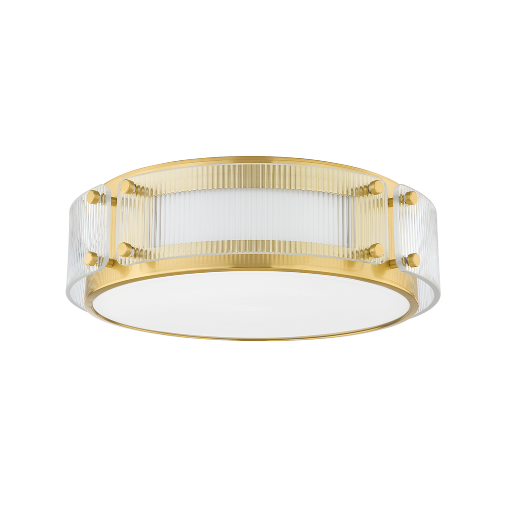 Clifford 1 Light Flush Mount - Aged Brass