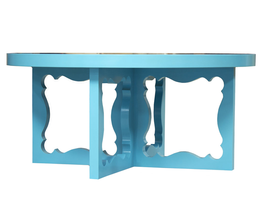 Dorothy Draper Penelope Coffee Table in Blue