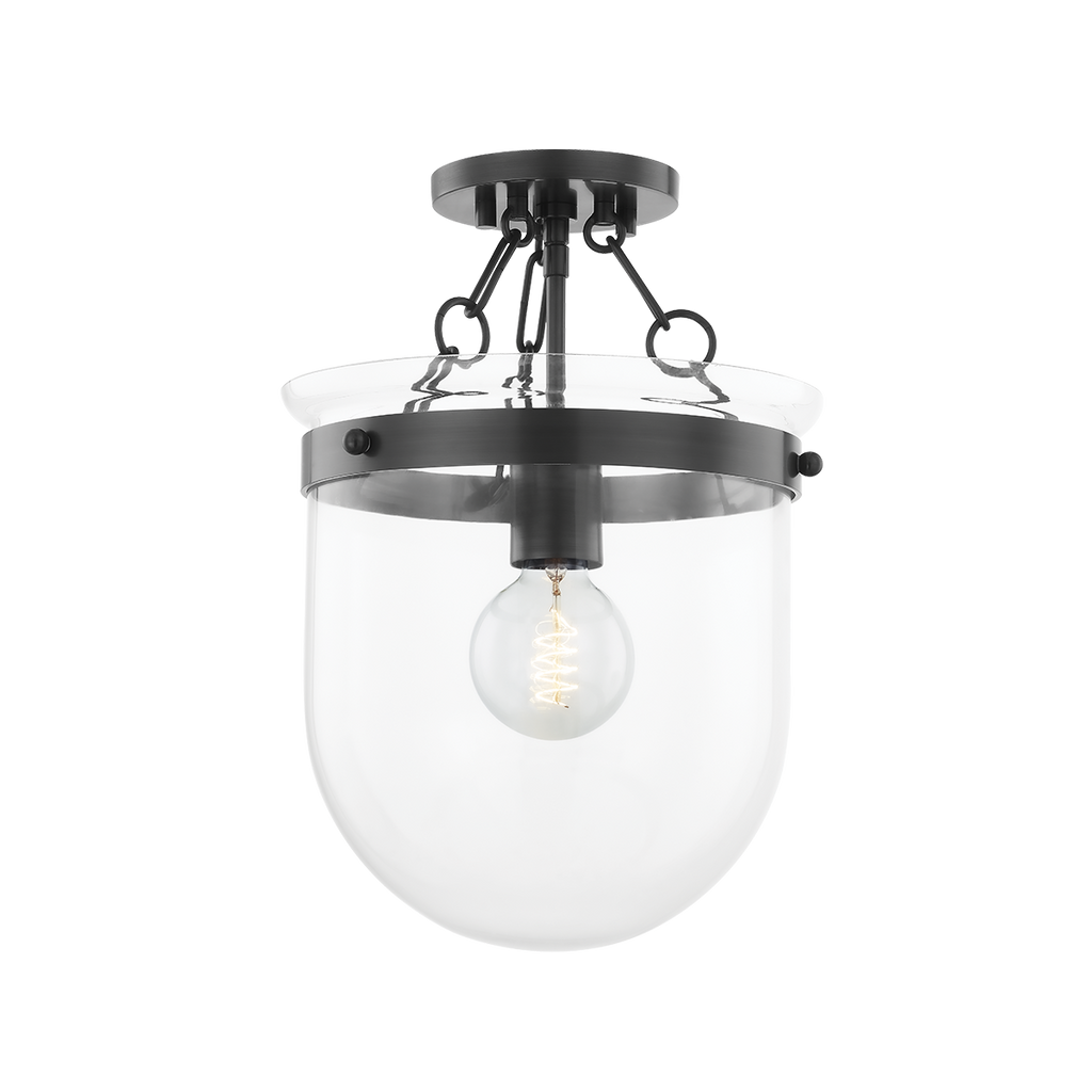 Dunbar 1 Light Semi Flush - Old Bronze