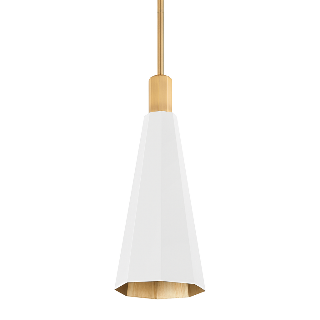 Huntley 1 Light Pendant - Patina Brass 19.75" - Soft White