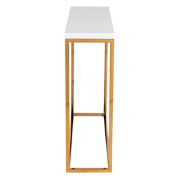 Teresa Console Table - White,Brushed Gold