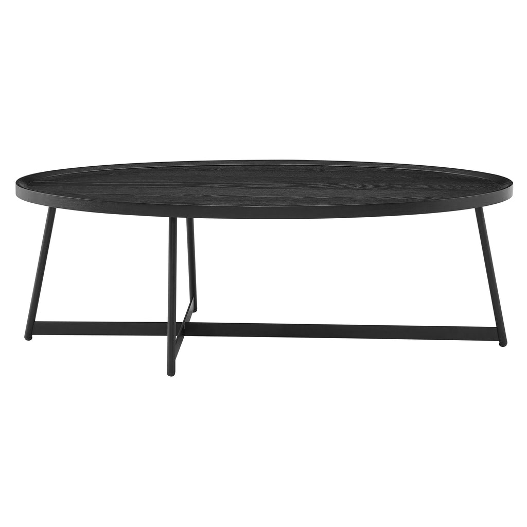 Niklaus 47" Oval Coffee Table - Black