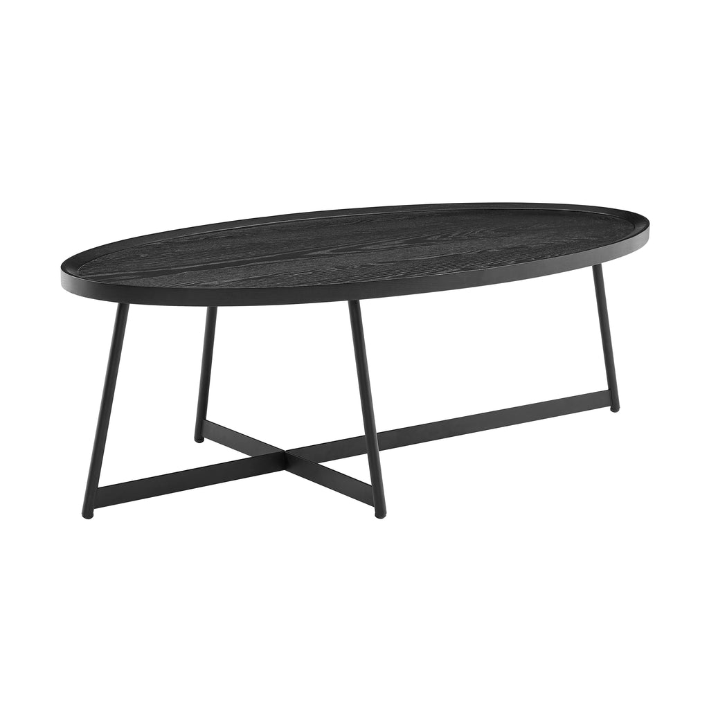 Niklaus 47" Oval Coffee Table - Black