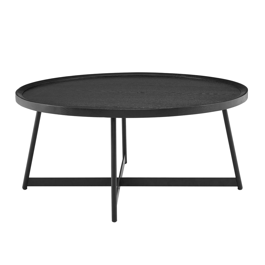 Niklaus 35" Round Coffee Table - Black