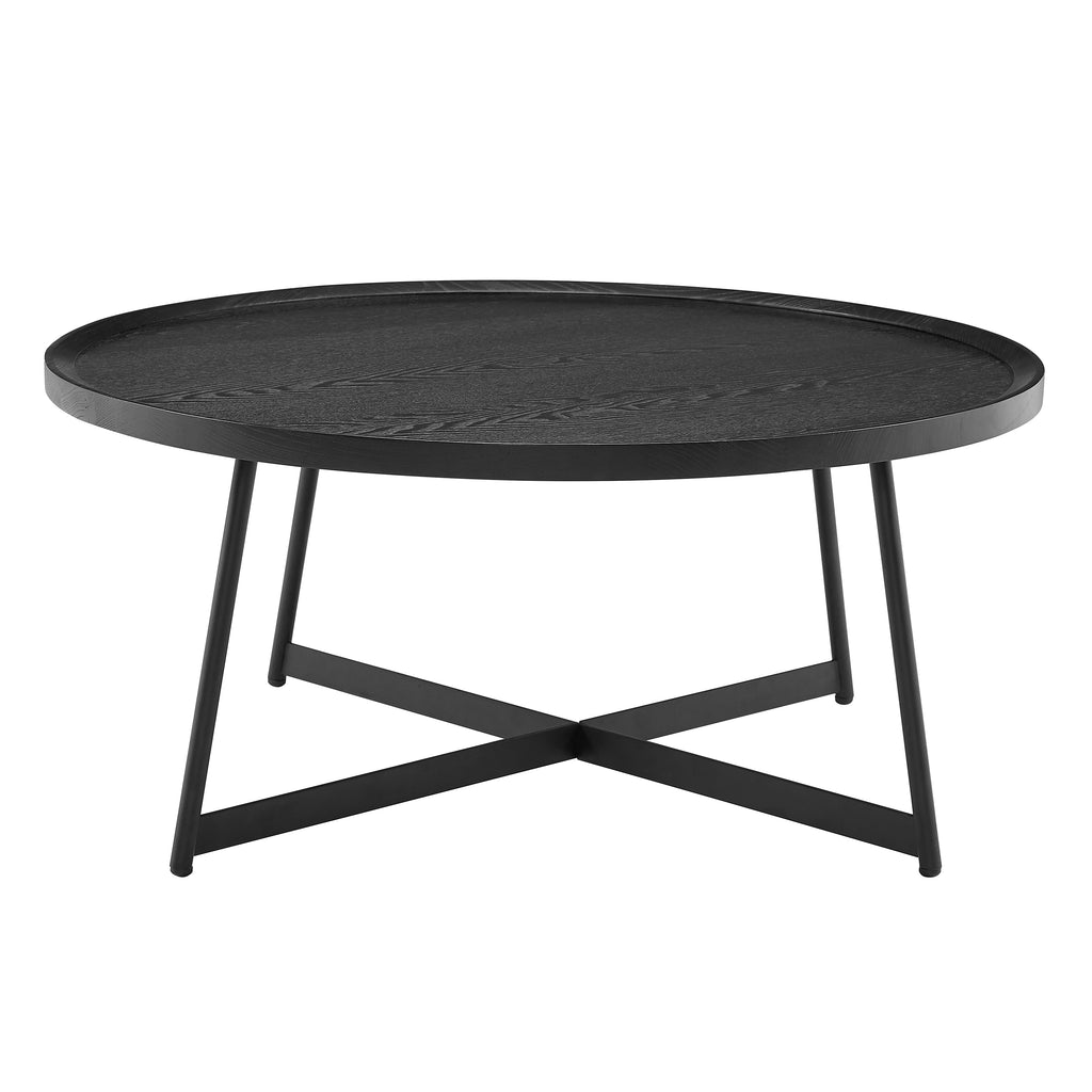 Niklaus 35" Round Coffee Table - Black